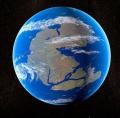 Вигляд суперконтиненту Пангея, що існував близько 300 млн років тому